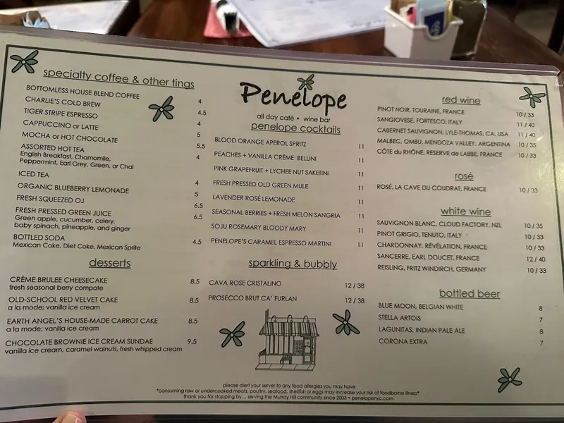 menu 1 of Penelope