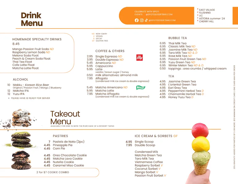 menu 0 of Spot Dessert Bar