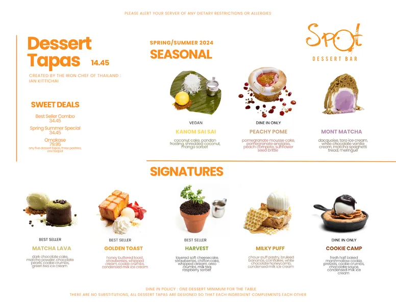 menu 1 of Spot Dessert Bar