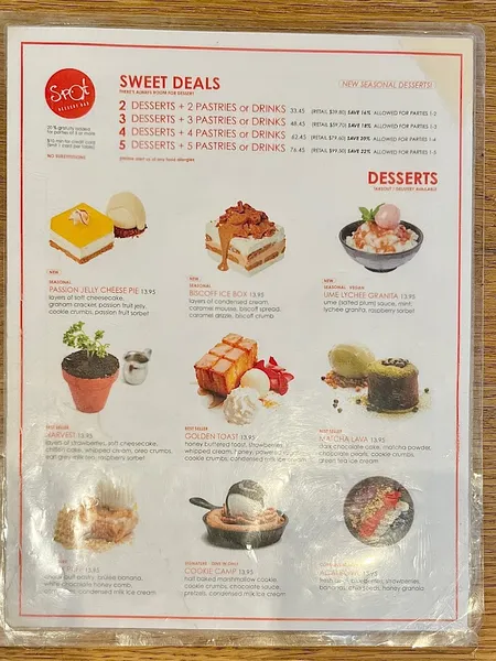 menu 2 of Spot Dessert Bar