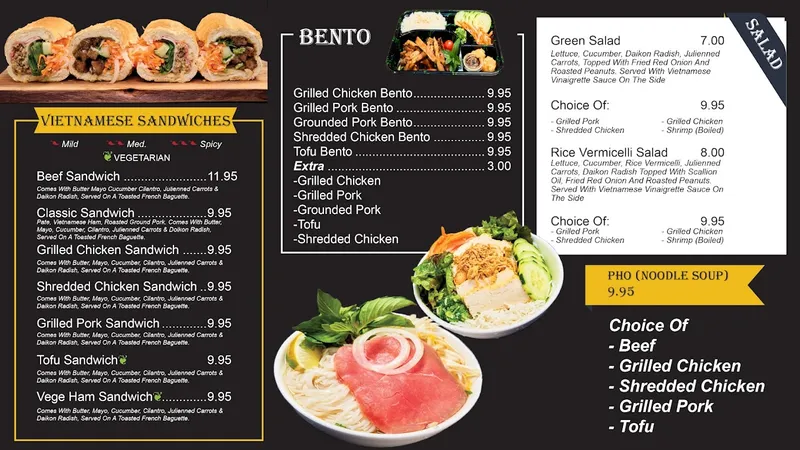 menu of Henry’s Sandwich & Bubble Tea