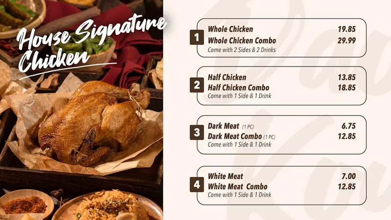 menu of Cauldron Chicken