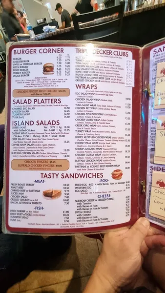 menu of Island Coffee Shop