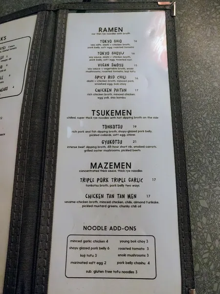 menu 2 of Ivan Ramen