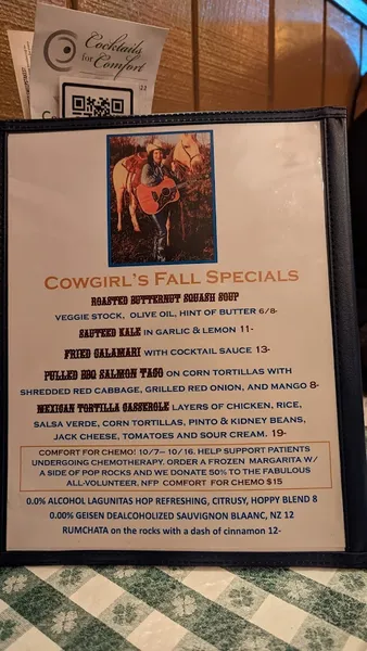 menu of Cowgirl