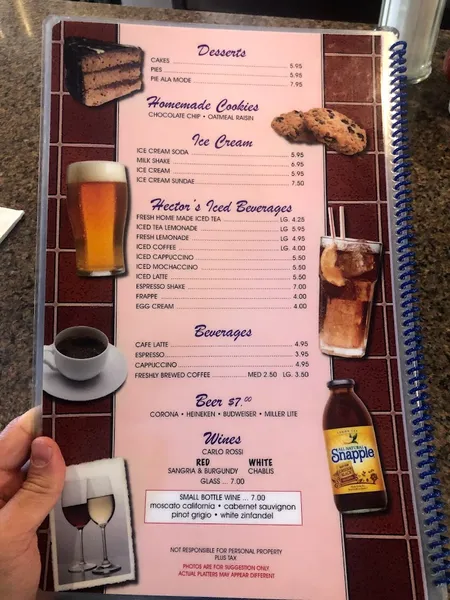 menu of Hector's Cafe & Diner