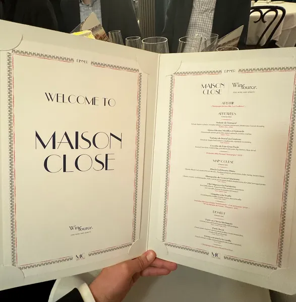 menu of Maison Close Restaurant