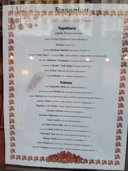 menu of Pascalou