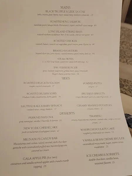 menu of Perrine