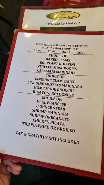 menu of Benito One