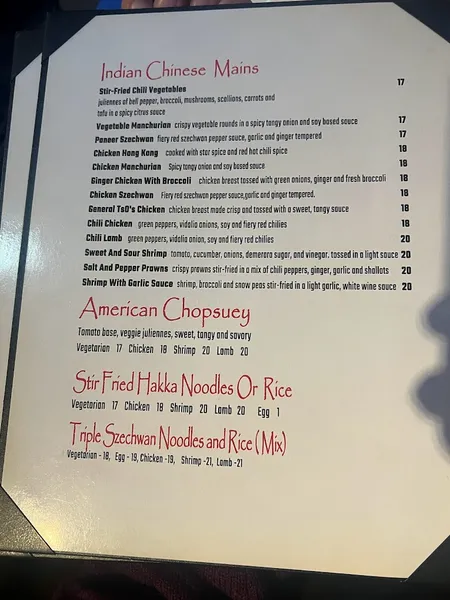 menu of Spice Symphony