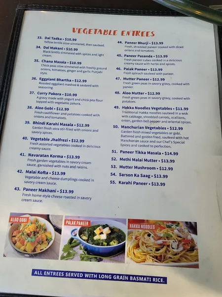 menu of Jassi's Fine Indian Cuisine