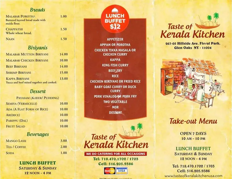 menu of Taste of Kerala Kitchen