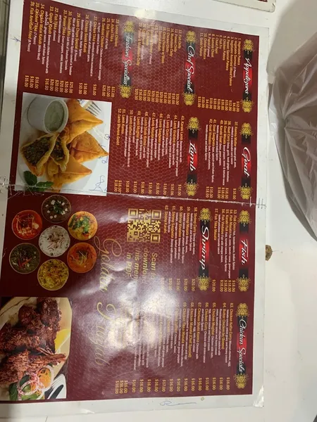 menu of Golden Punjab