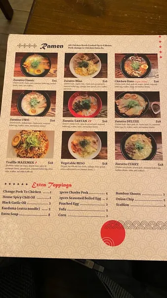 menu 1 of Zurutto