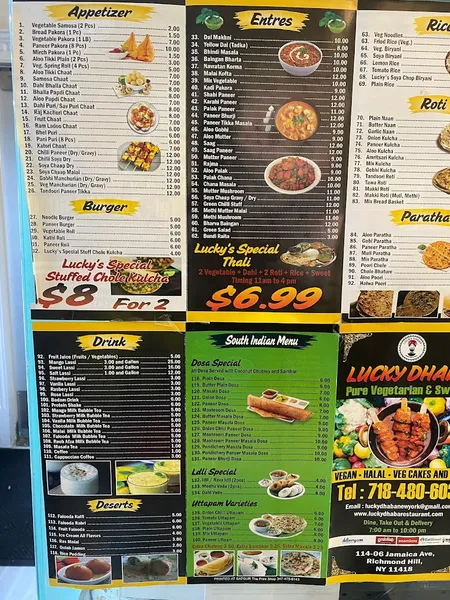 menu of Lucky Dhaba Indian Restaurant