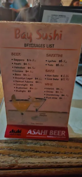 menu of Bay Sushi