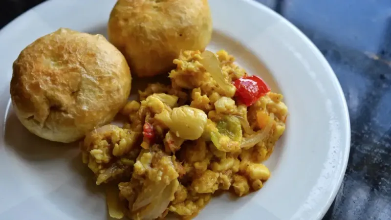 Ackee and Saltfish Buff Patty