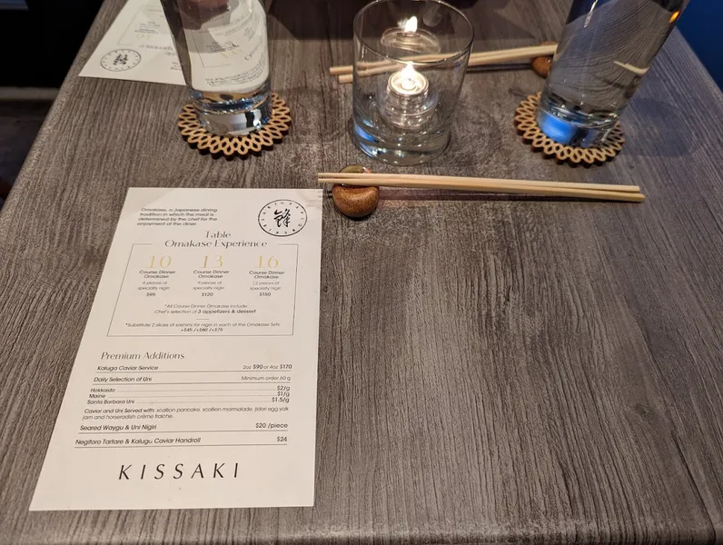 menu of Kissaki Sushi