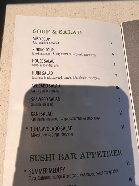 menu of Mido