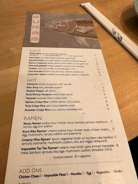 menu of Suram - Sushi & Ramen (Upper West Side)