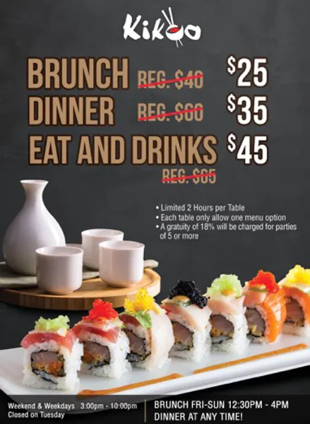 menu of Kikoo Sushi