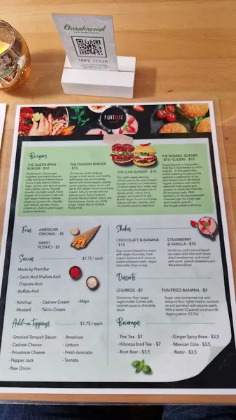 menu of Omakaseed