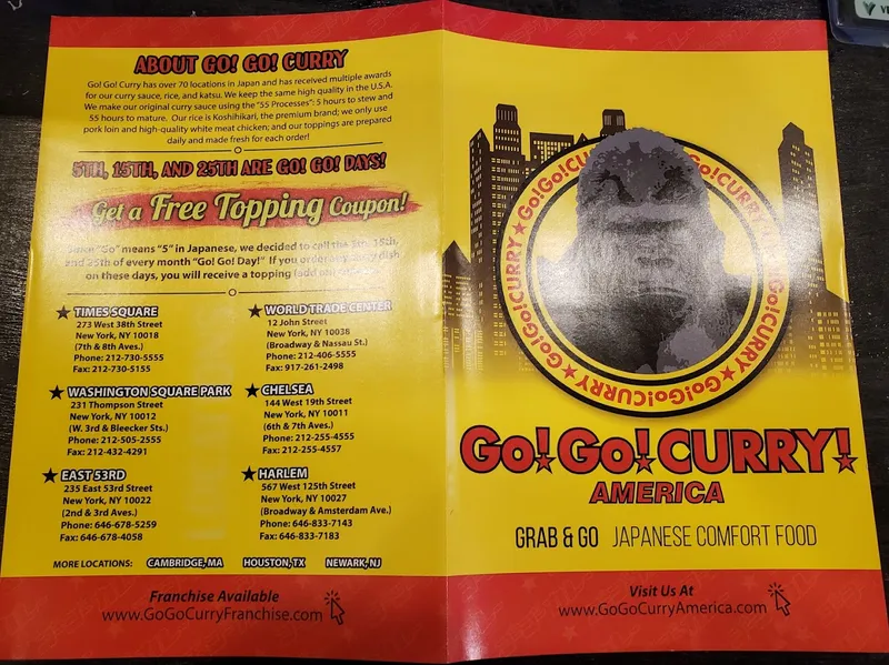 menu of Go Go Curry Harlem