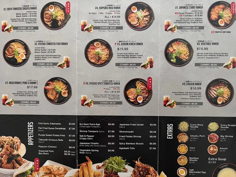 menu of Kyuramen - Forest Hills