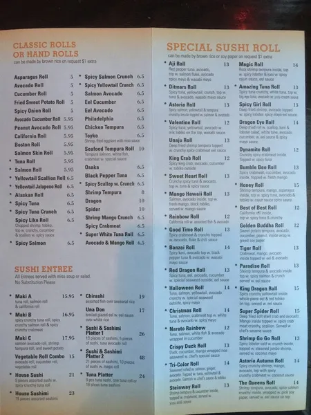 menu of Aji Sushi House