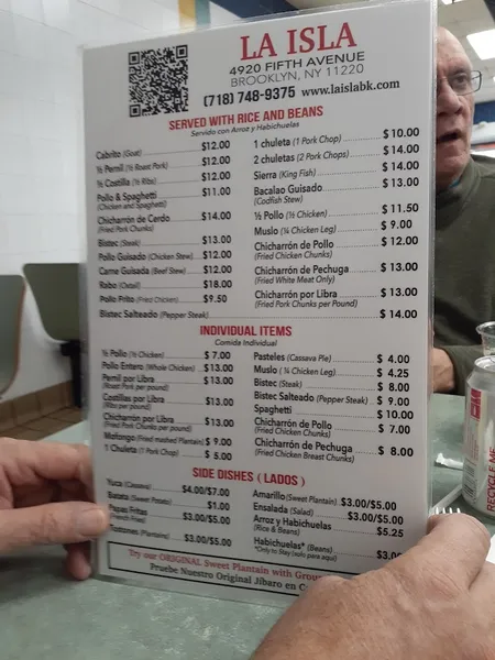 menu of La Isla