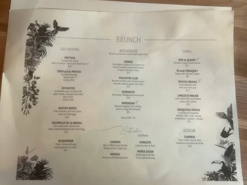 menu of Enoteca Harlem