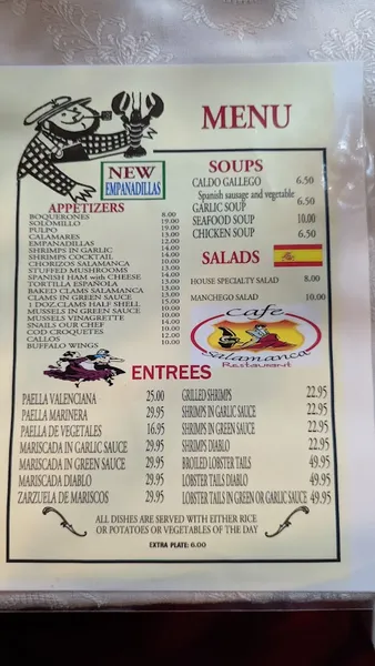 menu of Café Salamanca