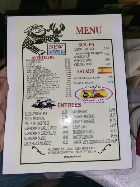 menu of Café Salamanca