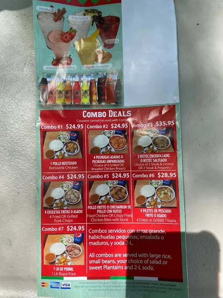 menu of El Rey Latino