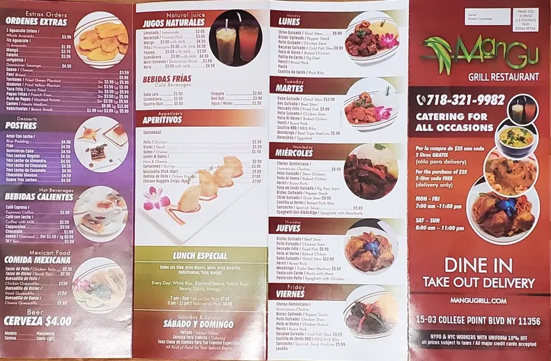 menu of Mangu Grill