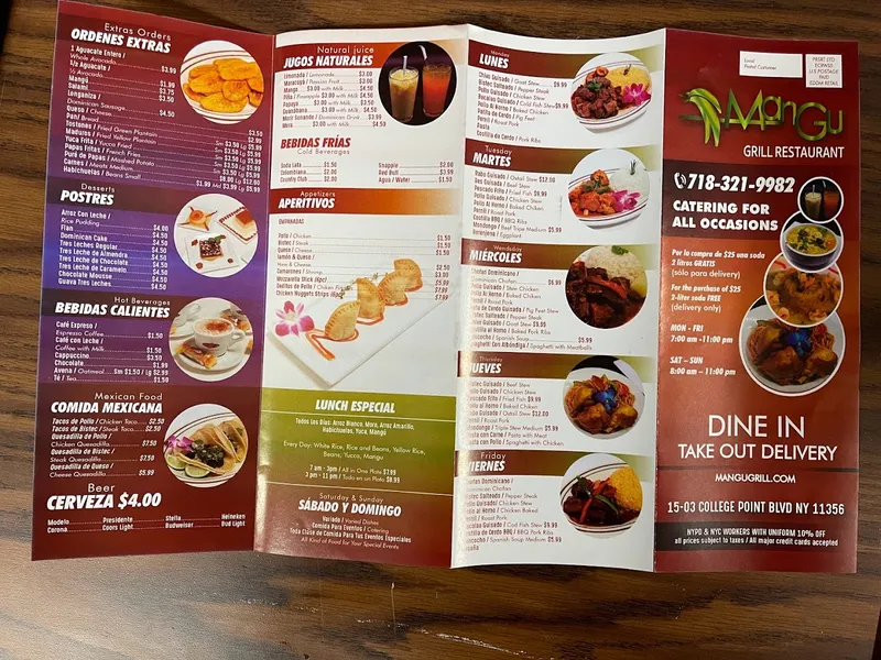 menu of Mangu Grill