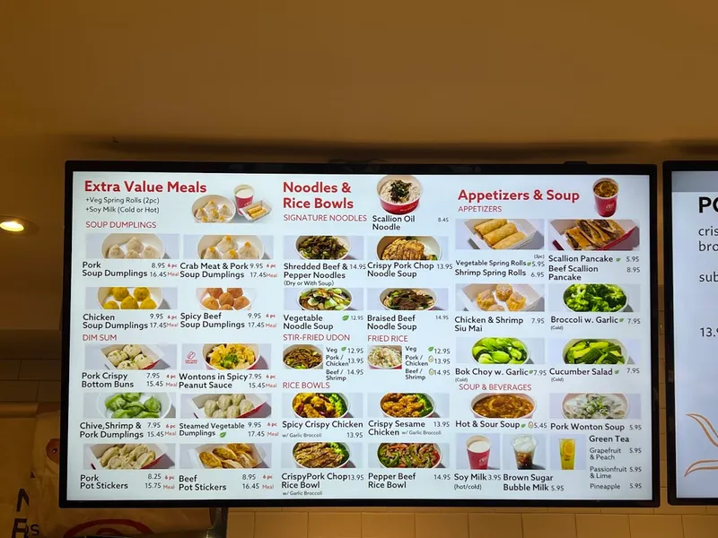 menu of Nan Xiang Express