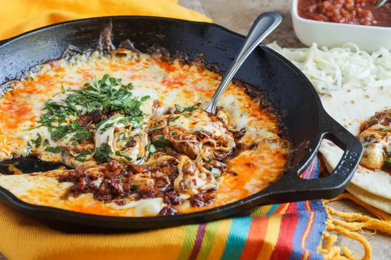 Queso Fundido Chorizo Deep South Taco