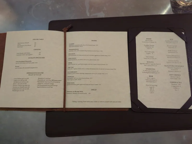 menu of C. Di Palo