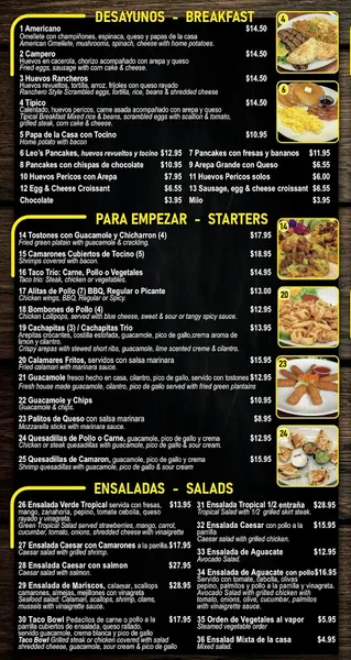 menu of Leo’s