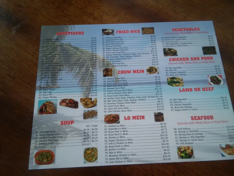 menu of Berbice