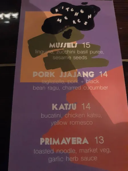 menu of Drink