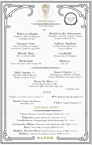 menu of Altar