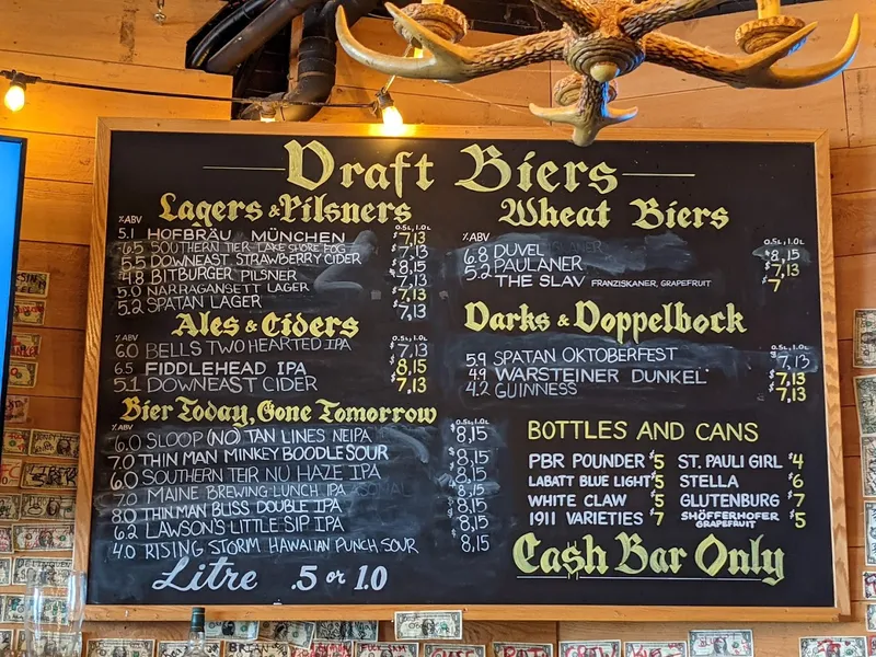 menu of Wolff's Biergarten