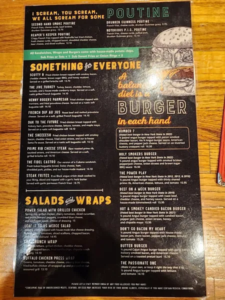 menu of Ale 'n' Angus Pub