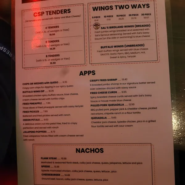 menu of Clinton Street Pub