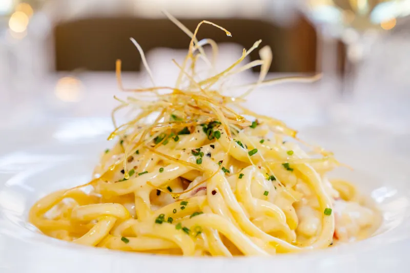 Spaghetti Carbonara Casa D'angelo - Nyc