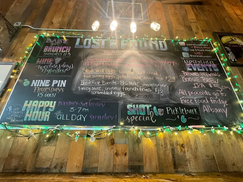 menu of Lost & Found Bar & Kitchen