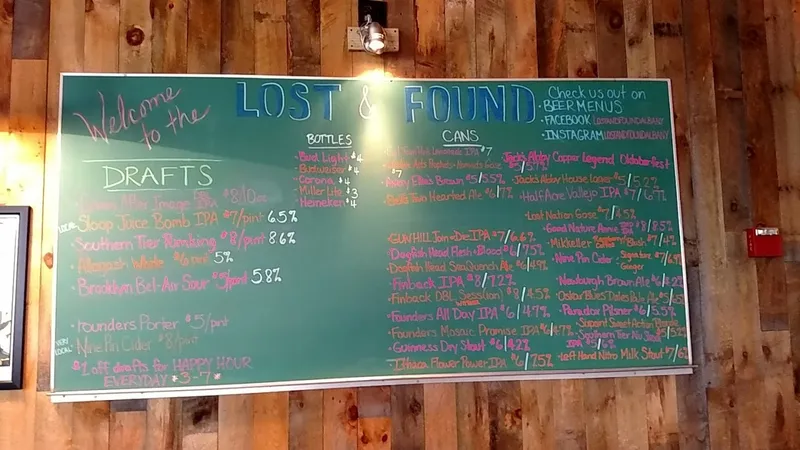 menu of Lost & Found Bar & Kitchen